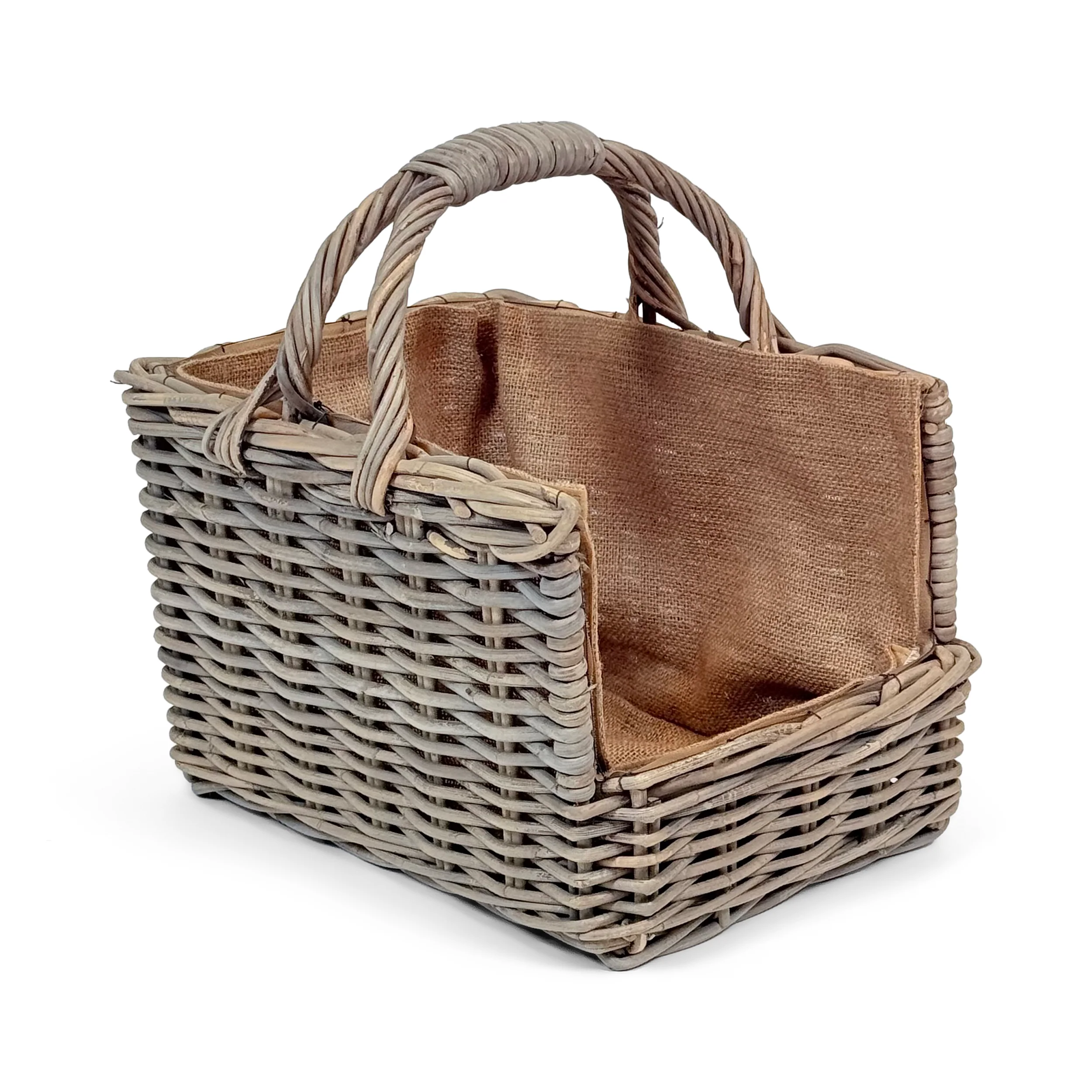 Antique Wash Open End Wicker Log Basket | Medium - Image 3