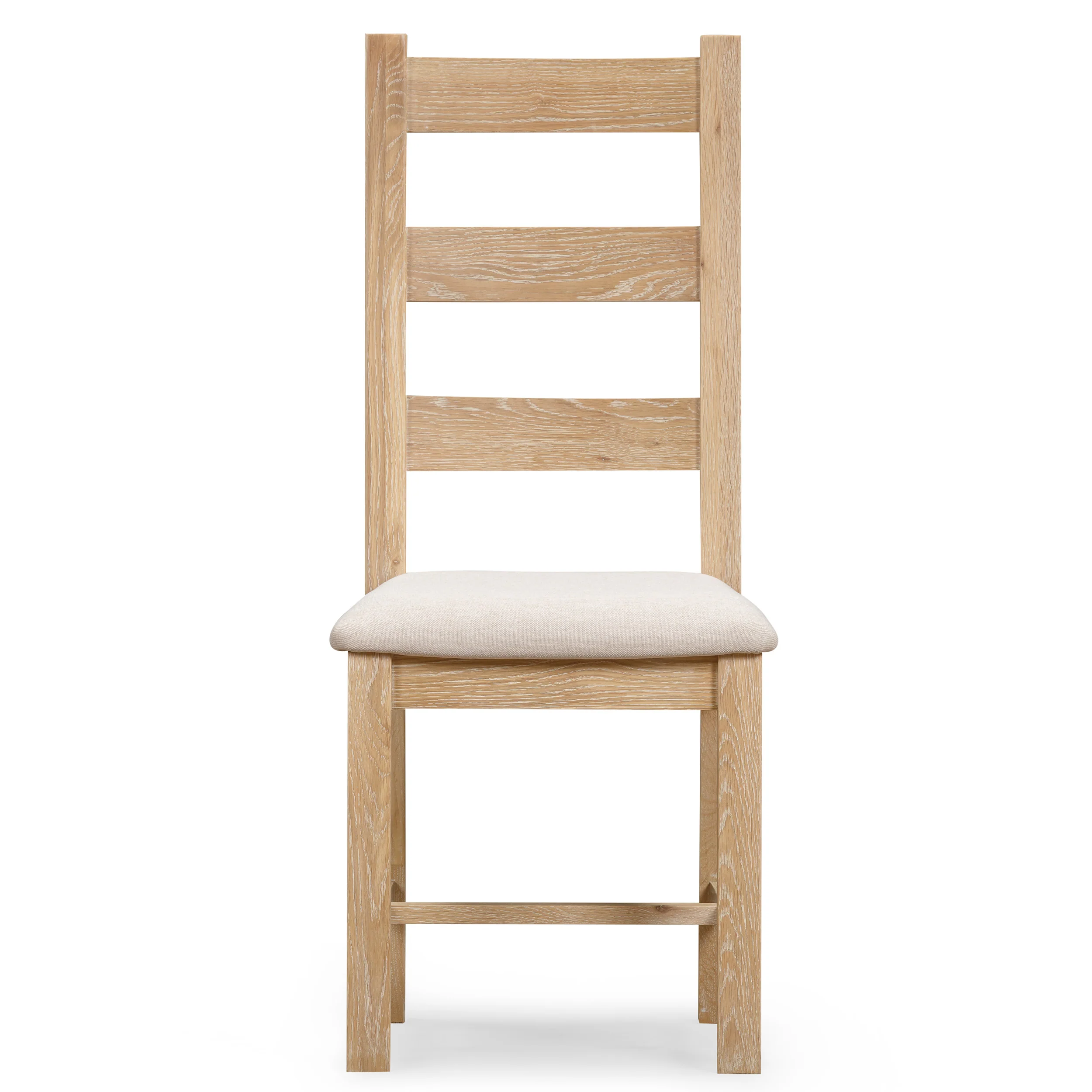 Bath Whitewash Oak Fabric Dining Chair - Image 3