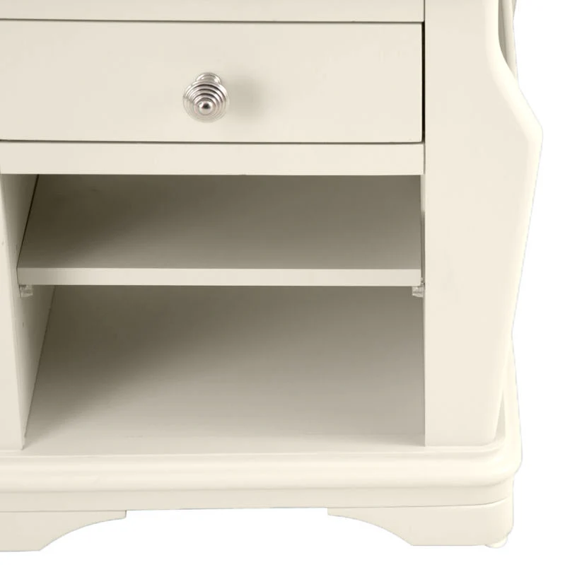 Brighton Warm White Painted Lamp Table with Magazine Holder - Grade B - Image 11