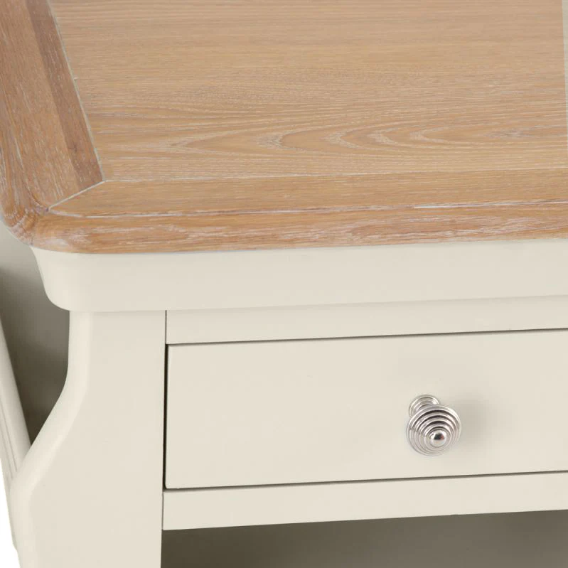 Brighton Warm White Painted Lamp Table with Magazine Holder - Grade B - Image 6