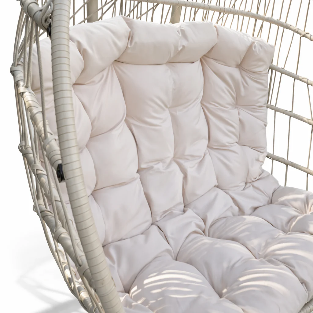 Brisbane Hanging Double Egg Chair | Cream - Image 4