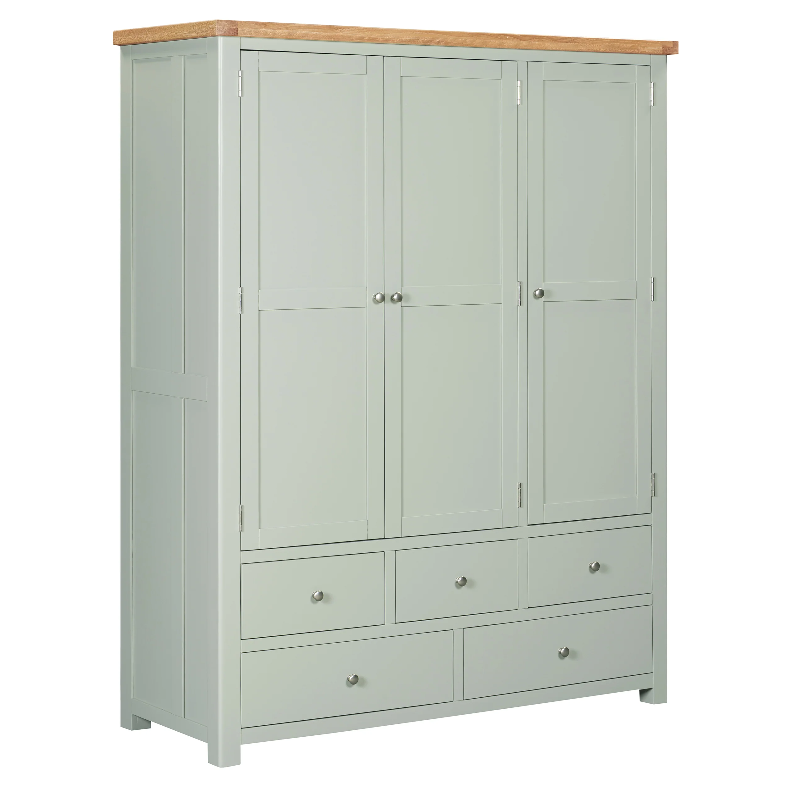 Burford Sage Green Painted Oak Triple Larder Unit - Image 8