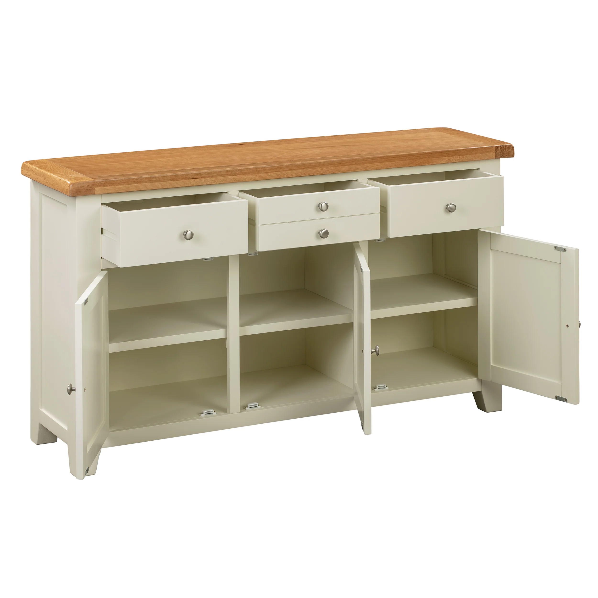 Cambridge Classic Cream Painted Oak 3 Door 3 Drawer Sideboard - Image 5