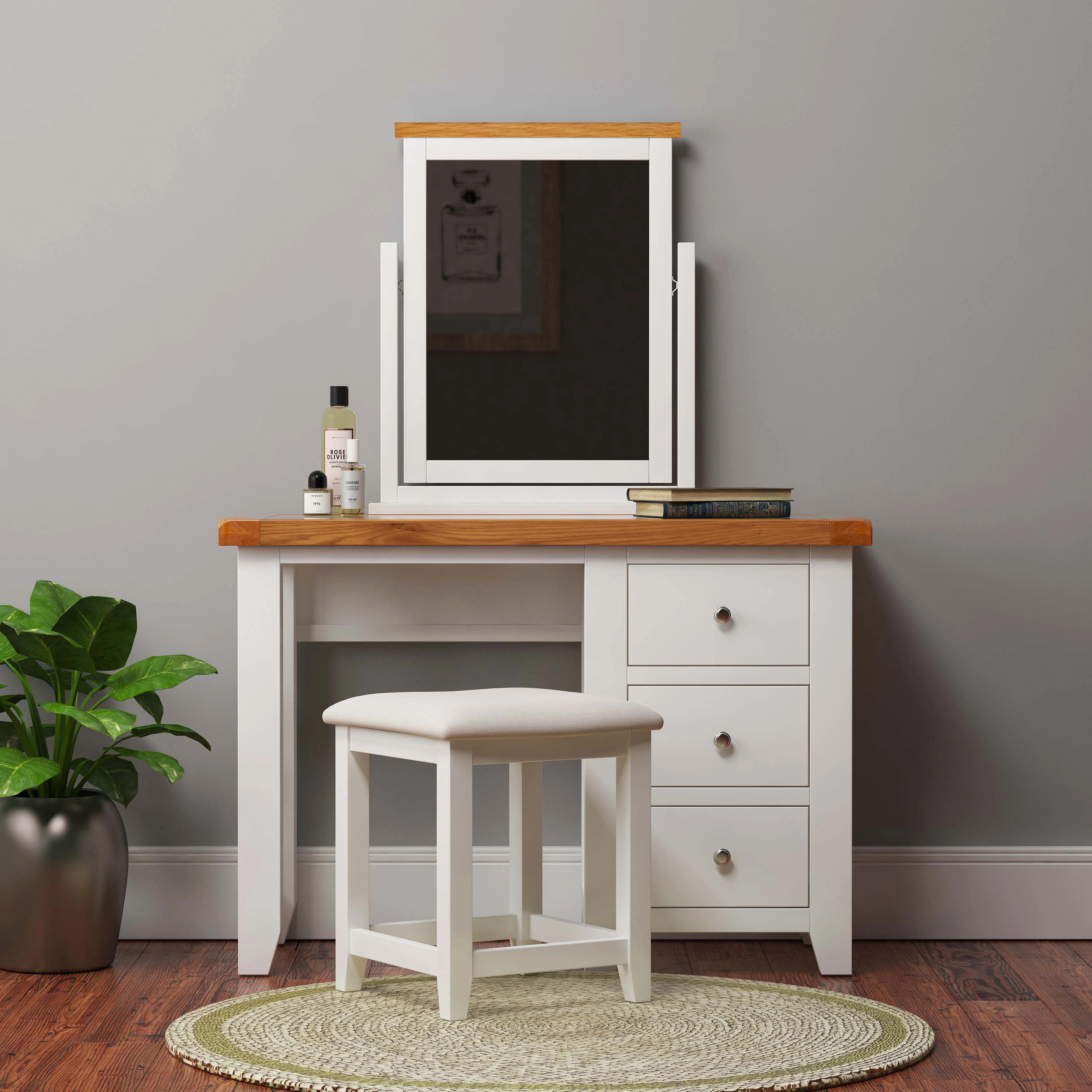 Cambridge Classic Cream Painted Oak Stool - Image 5