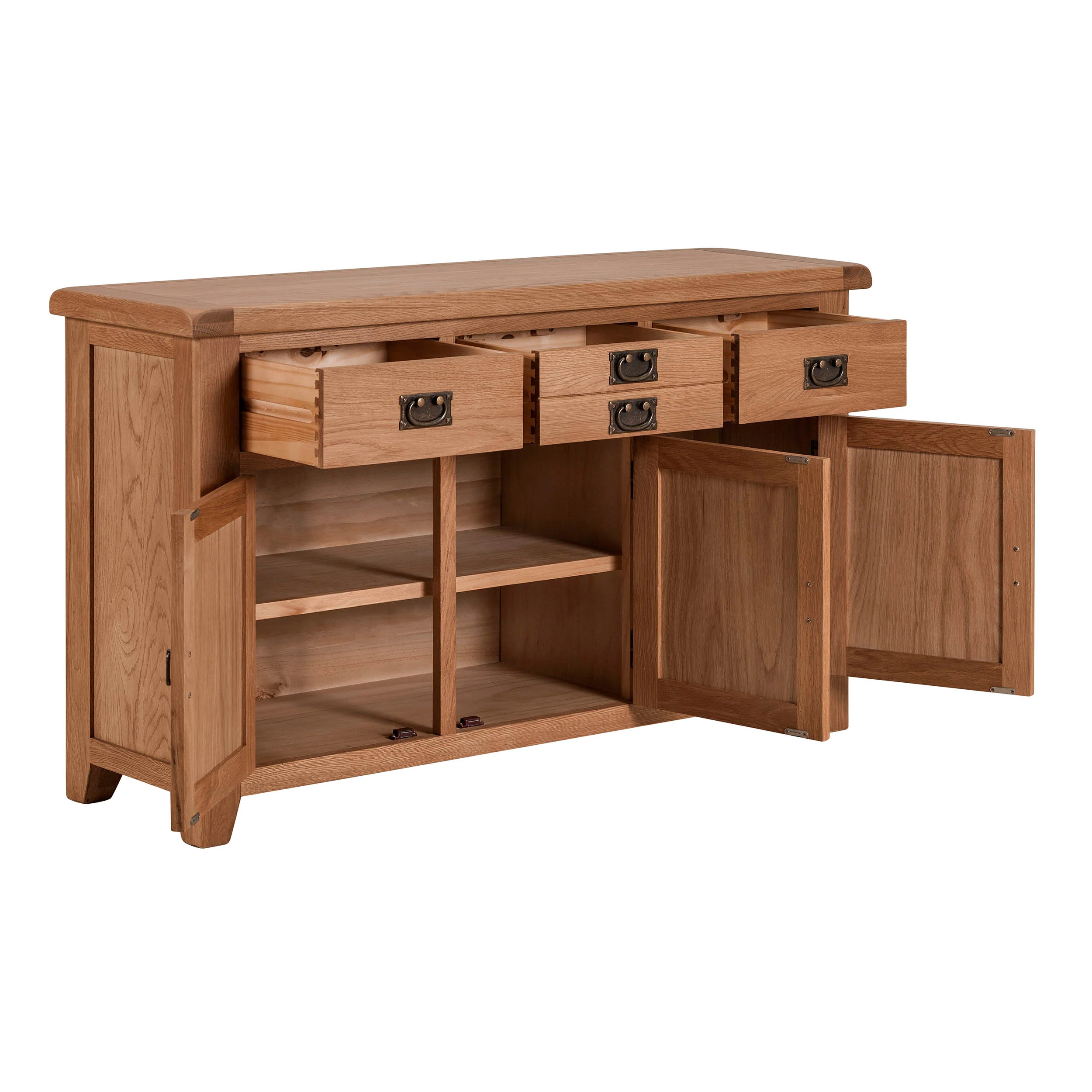 Cambridge Oak 3 Door 3 Drawer Sideboard - Image 5