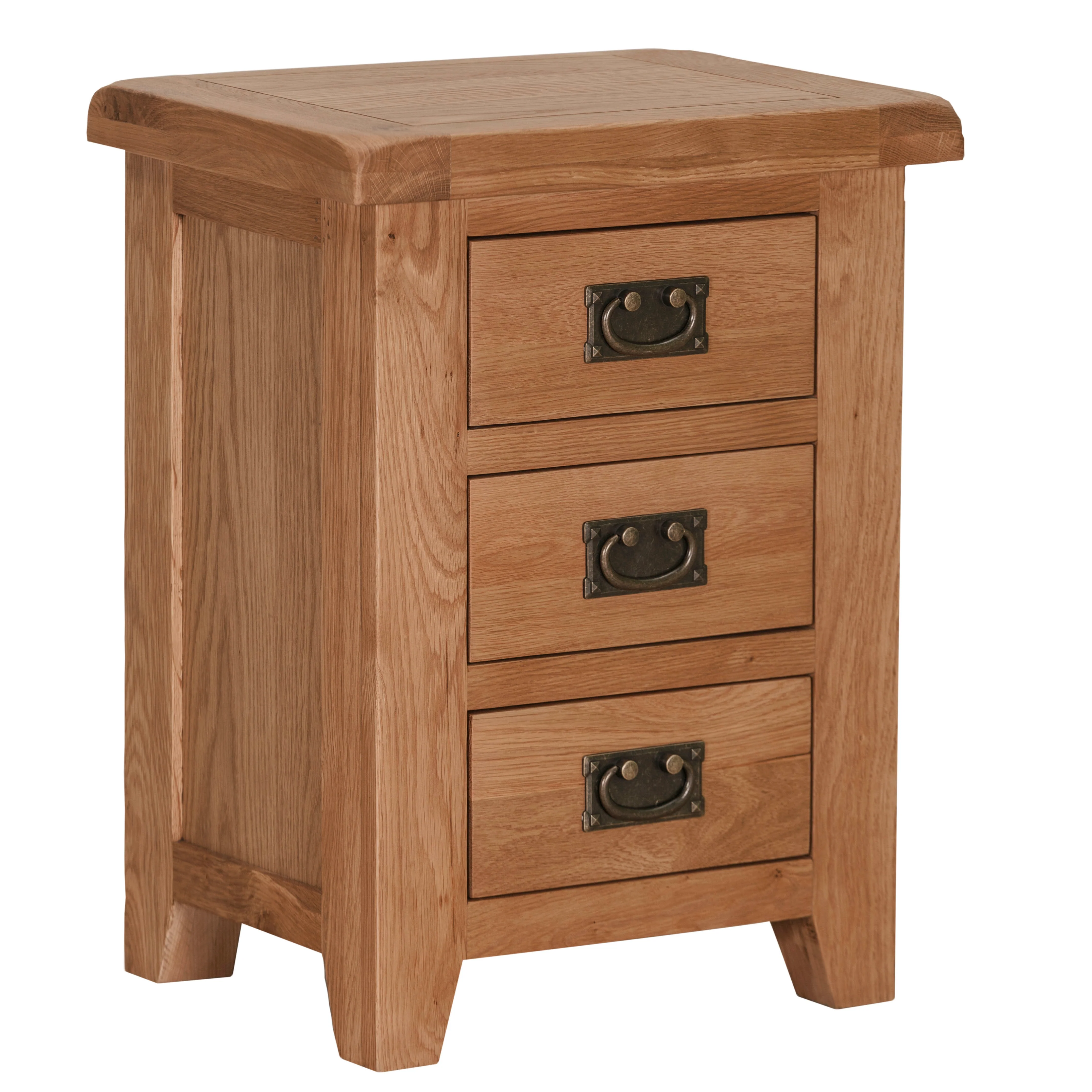 Cambridge Oak 3 Drawer Bedside - Image 3