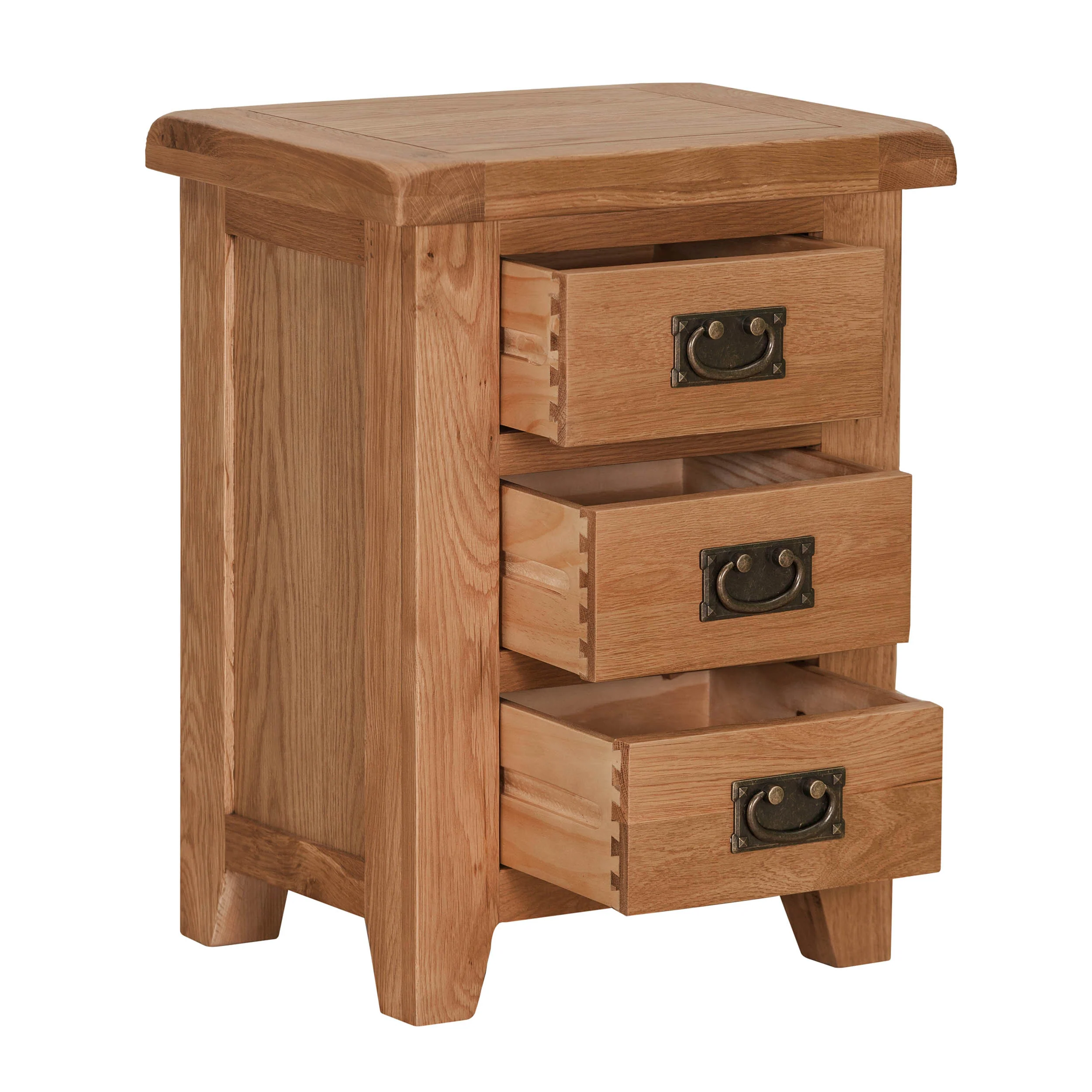 Cambridge Oak 3 Drawer Bedside - Image 4