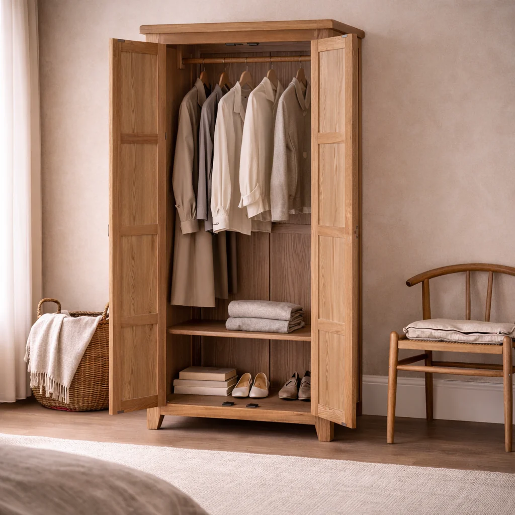 Cambridge Oak Full Hanging Wardrobe - Image 3