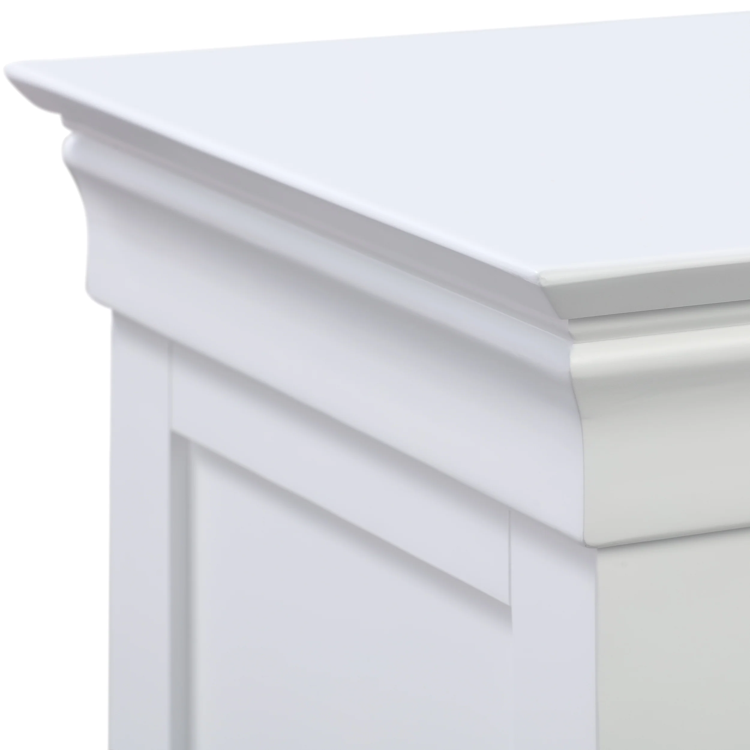Chantilly Warm White 3 Drawer Bedside Table - Image 5