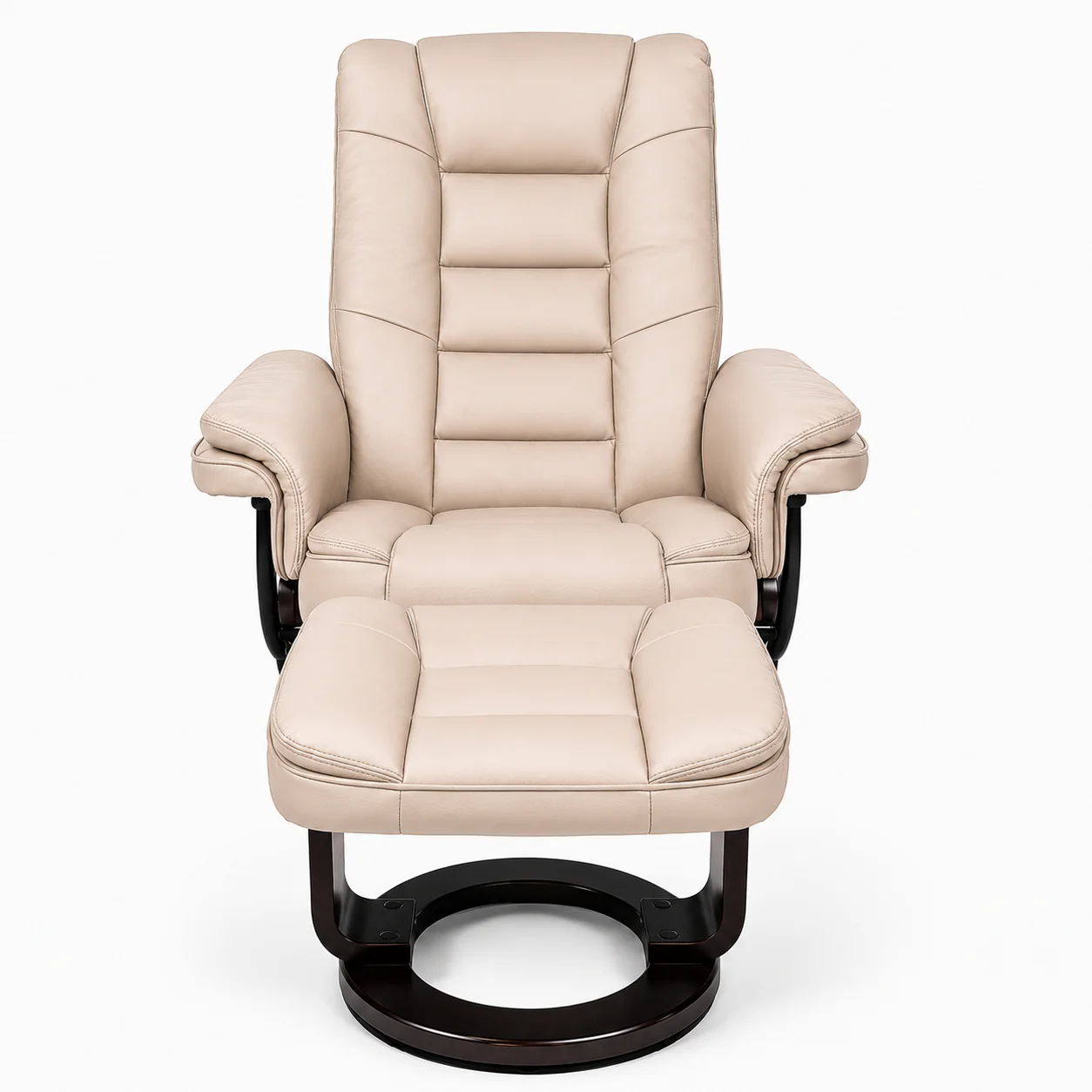 Charlton Swivel Recliner & Footstool | Beige - Image 3