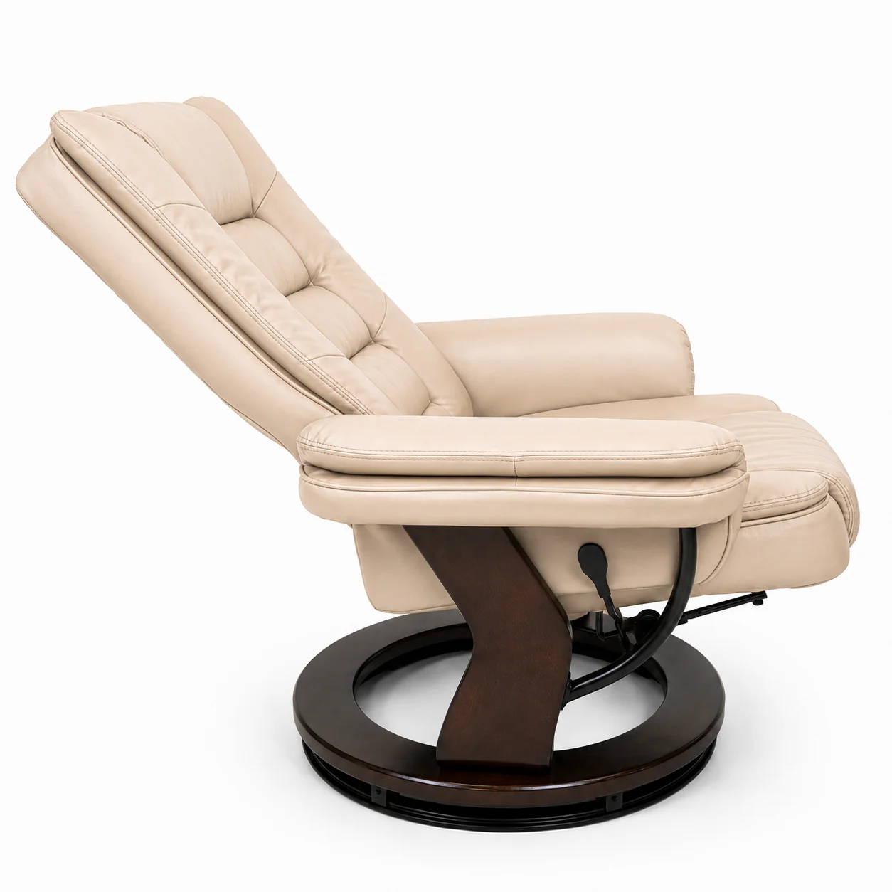 Charlton Swivel Recliner & Footstool | Beige - Image 6