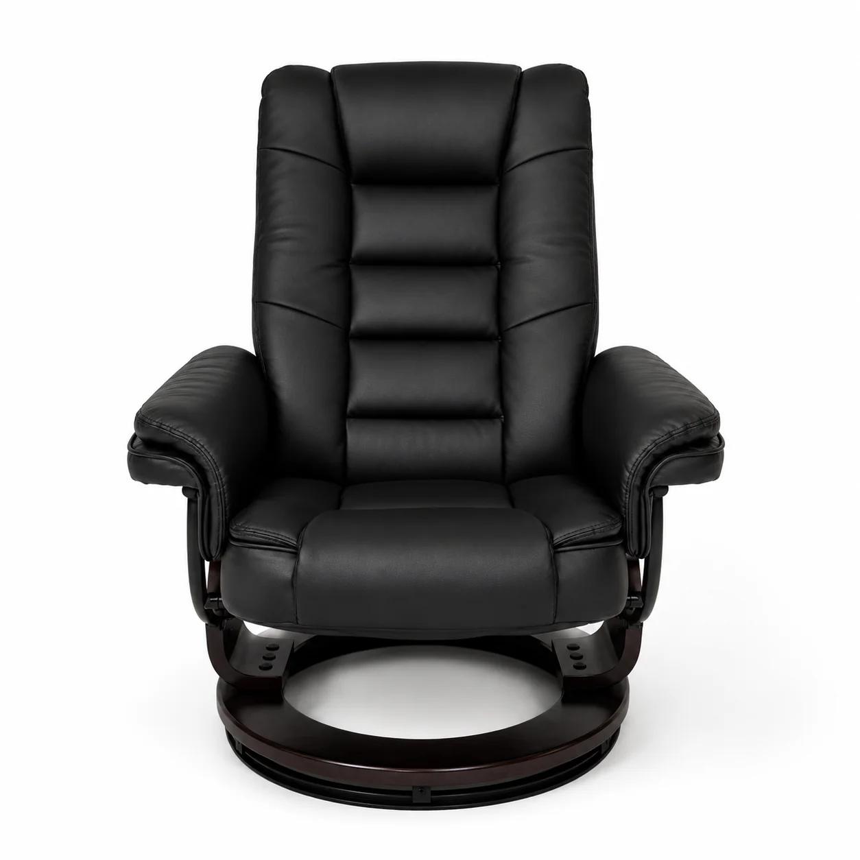 Charlton Swivel Recliner & Footstool | Black - Image 4