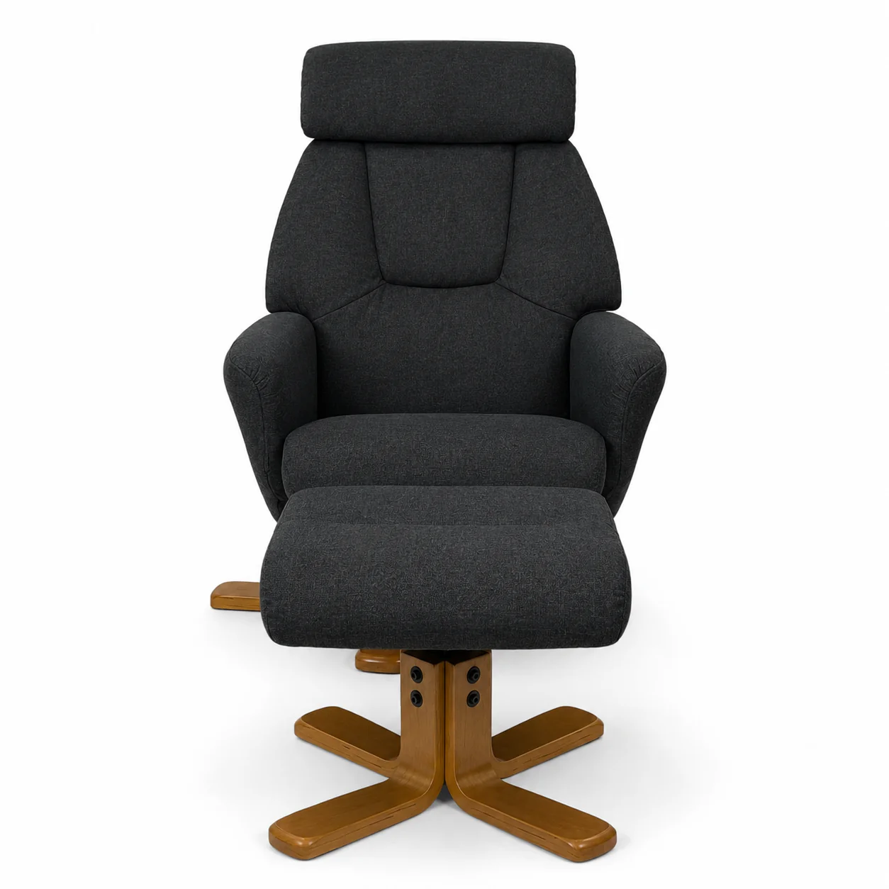 Florida Swivel Recliner & Footstool | Charcoal - Image 3