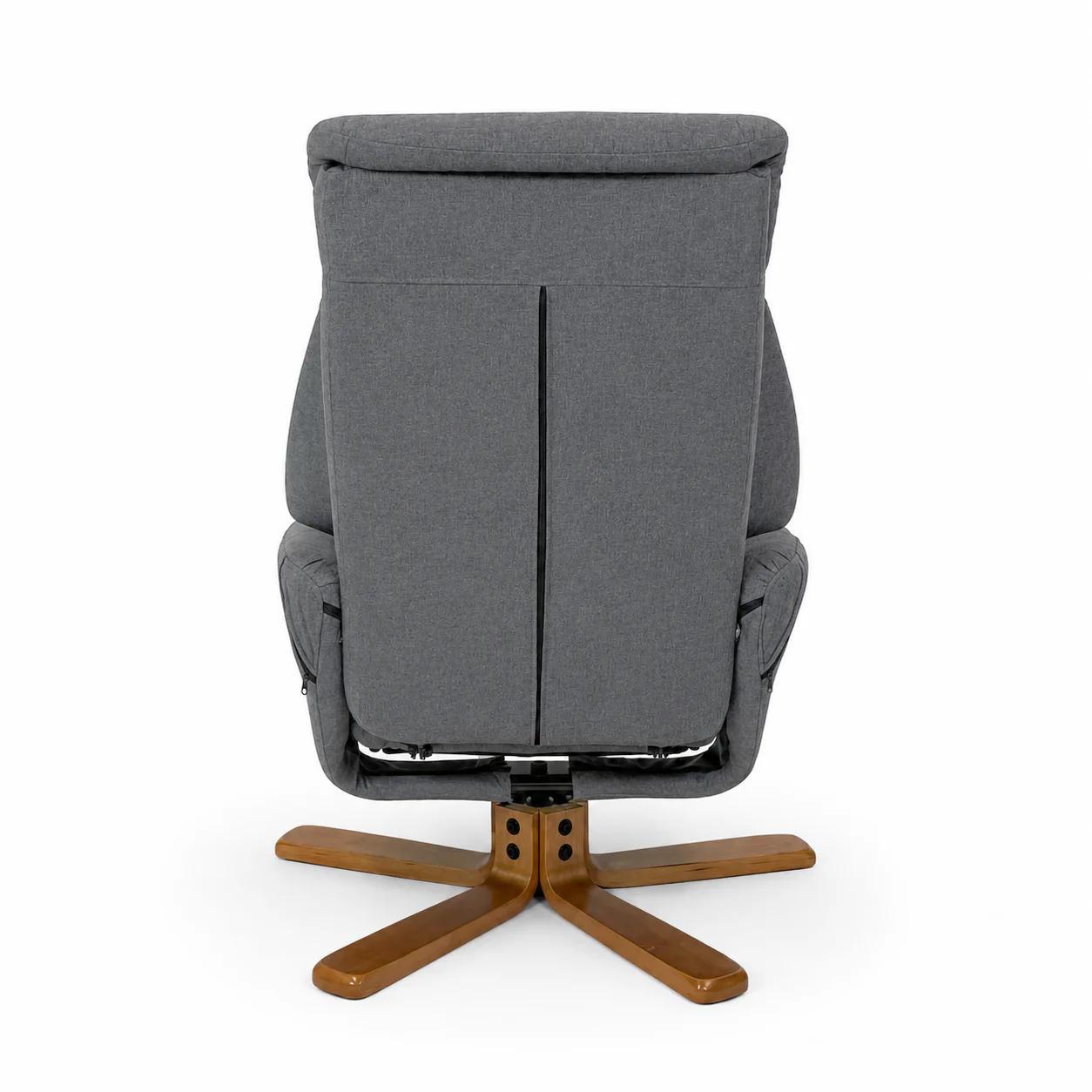 Florida Swivel Recliner & Footstool | Light Grey - Image 6