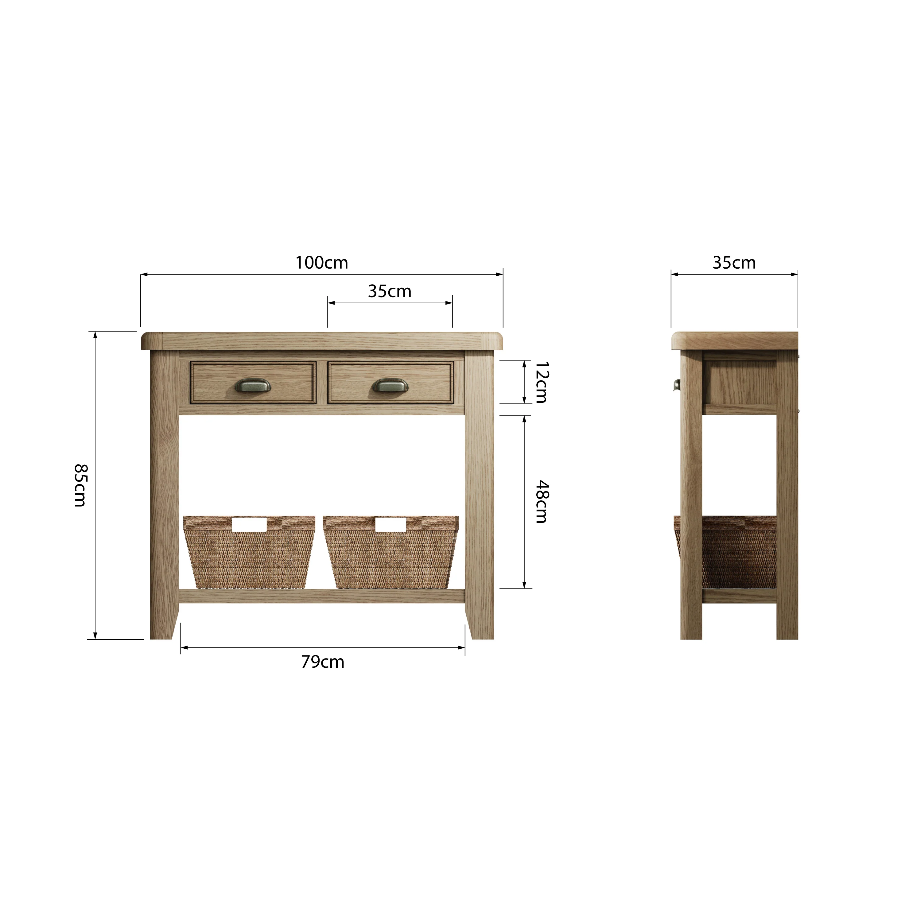 Hove Smoked Oak Console Table - Image 8