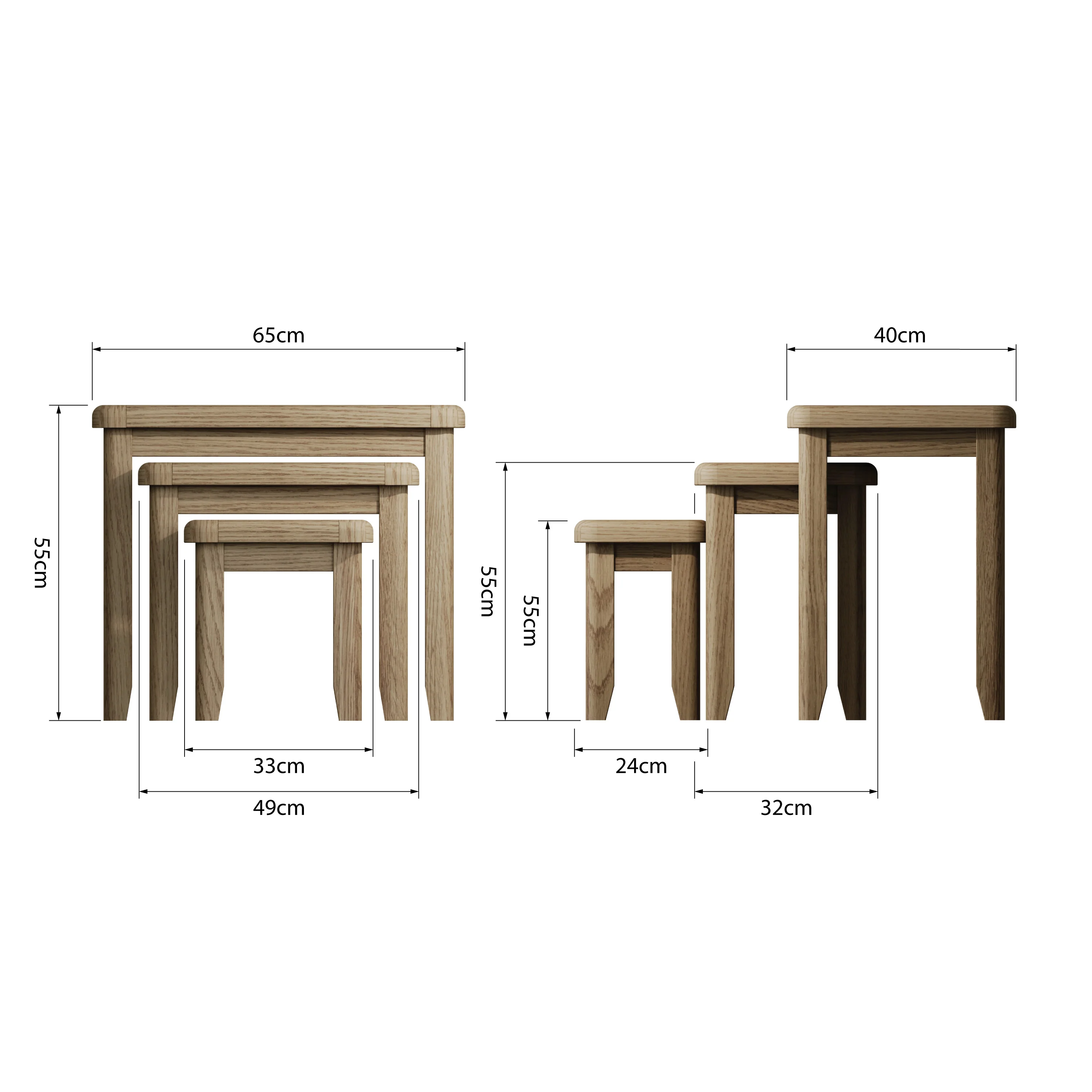Hove Smoked Oak Nest of Tables - Image 6