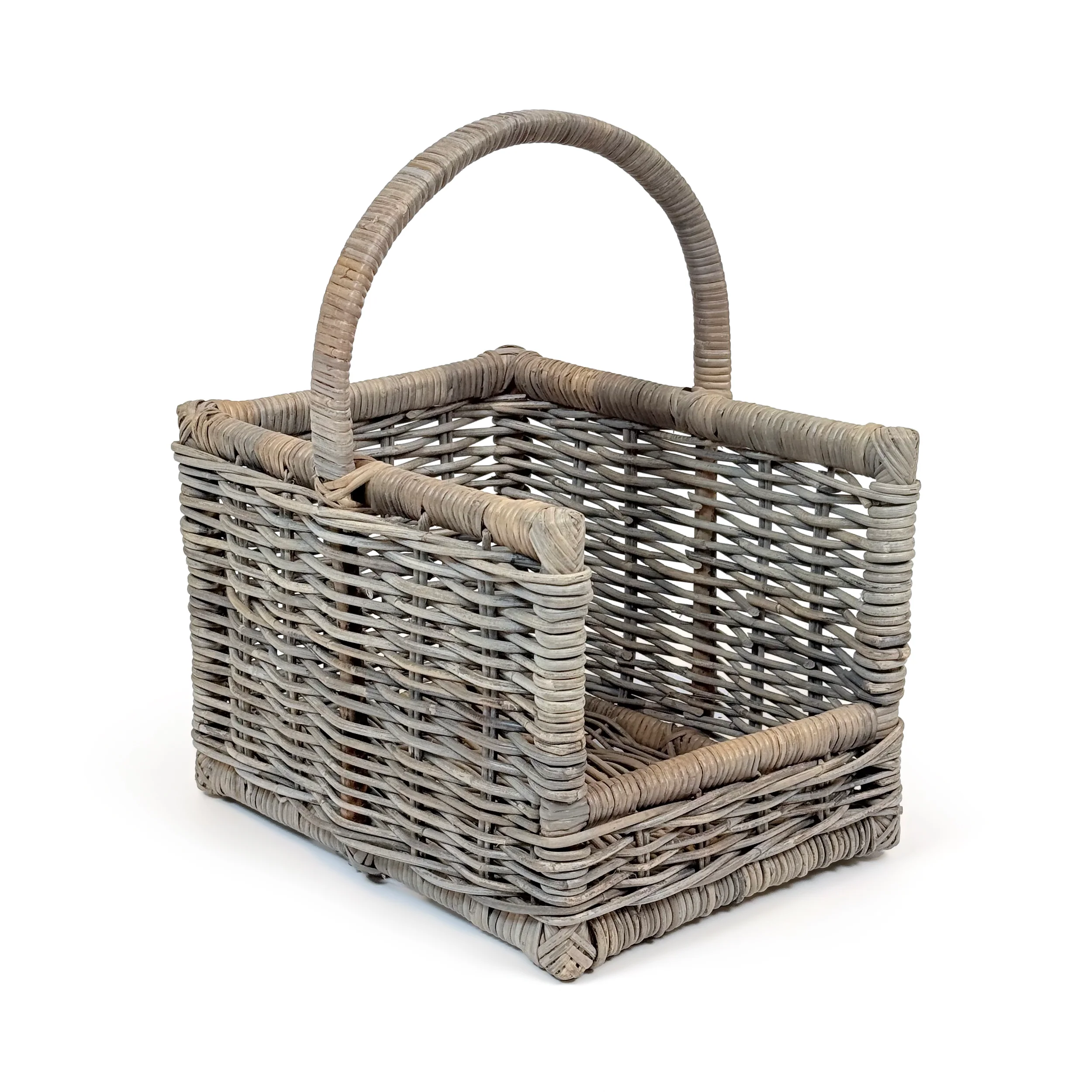 Kubu Grey Open End Wicker Log Basket - Image 2