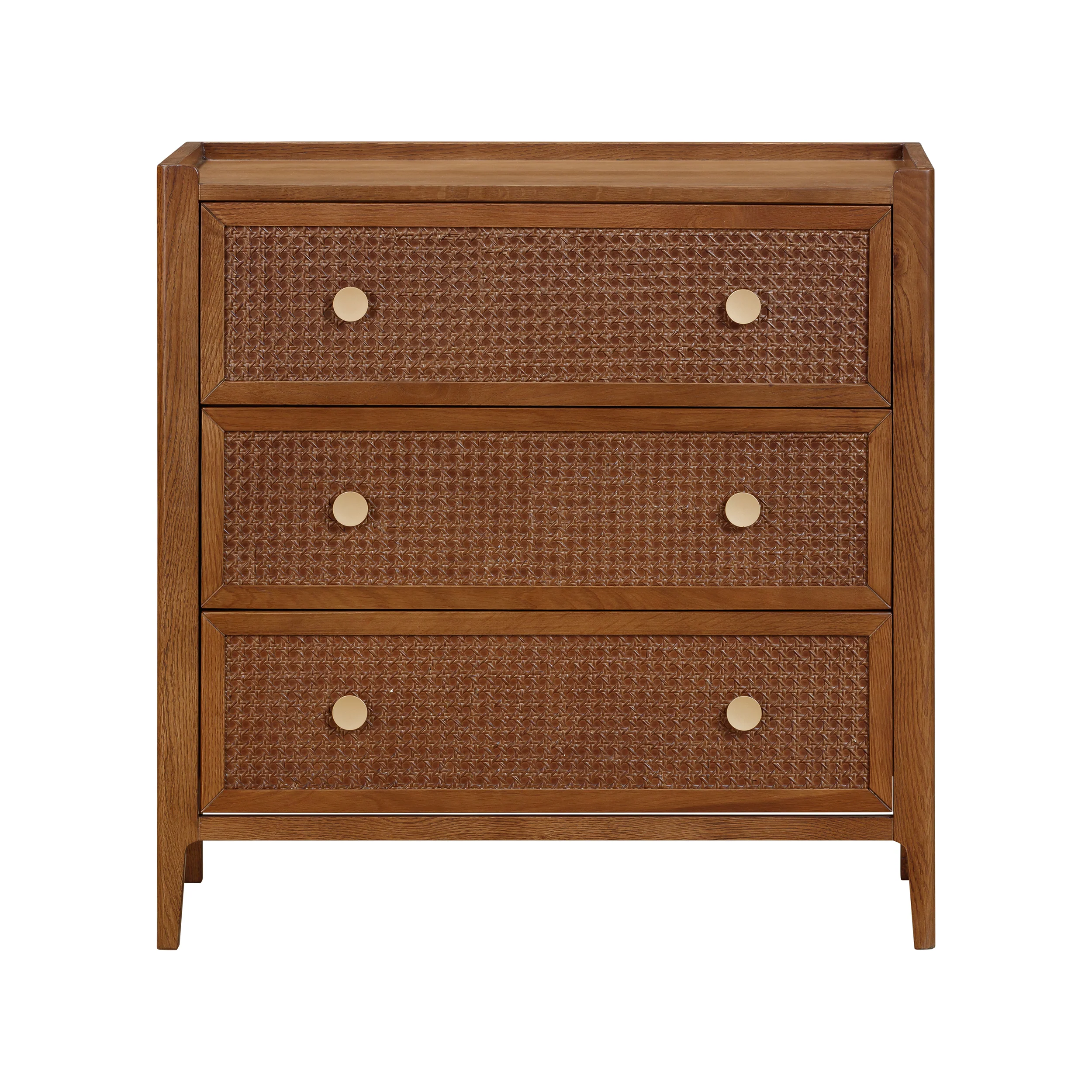 Lombok Walnut Rattan 3 Drawer Chest - Image 2