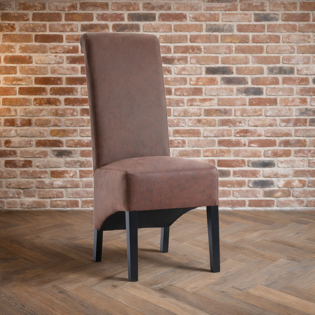 London Antique Faux Leather Dining Chair | Brown