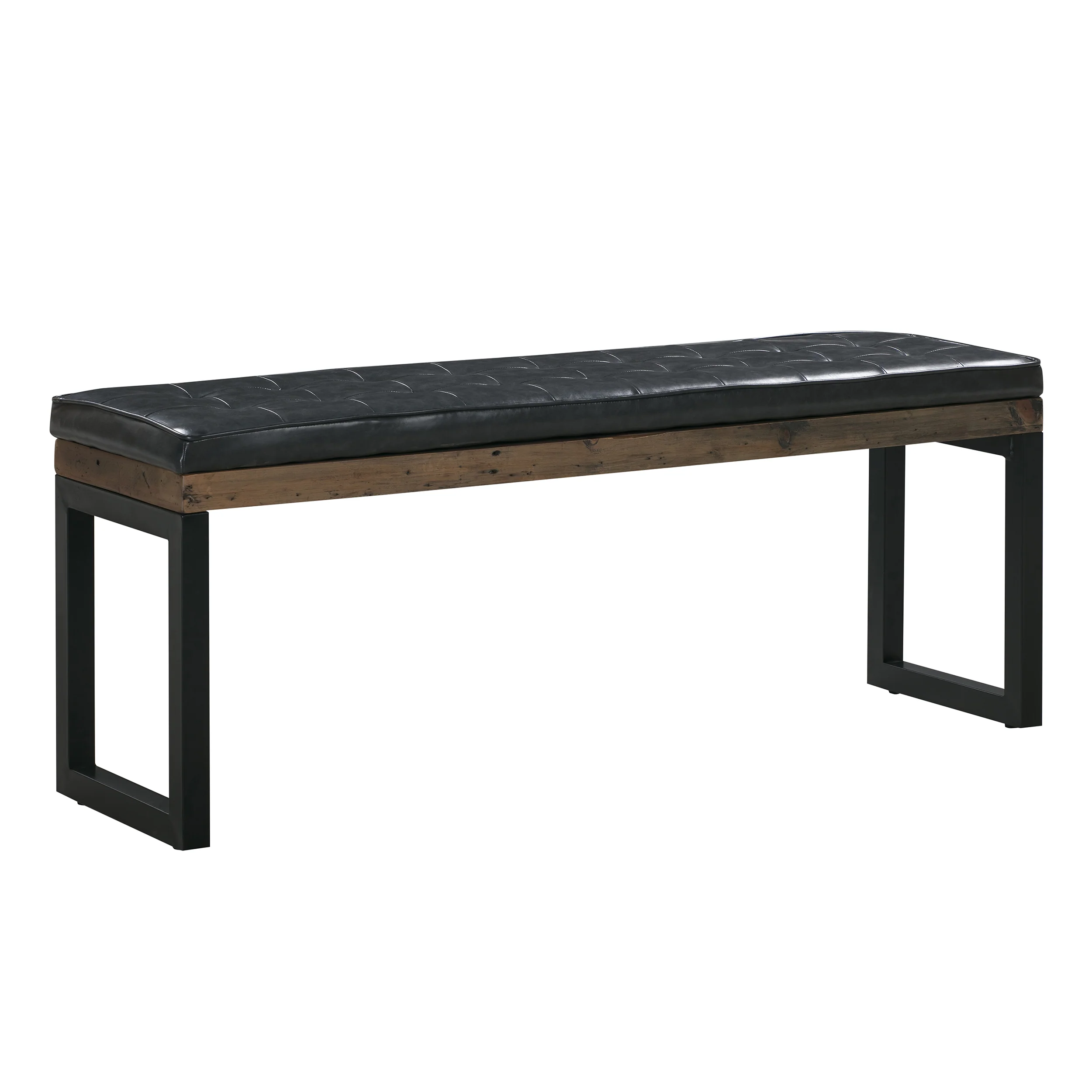 Nixon Faux Leather Small Bench Cushion | Vintage Black - Image 3