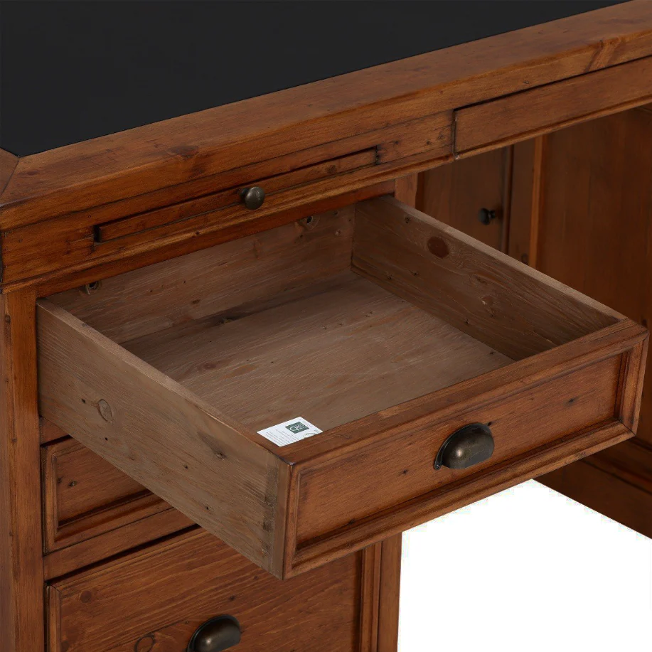 Oxford Antique Pine Large Double Pedestal Desk - Image 7