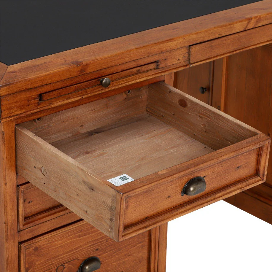 Oxford Light Pine Large Double Pedestal Desk - Image 7