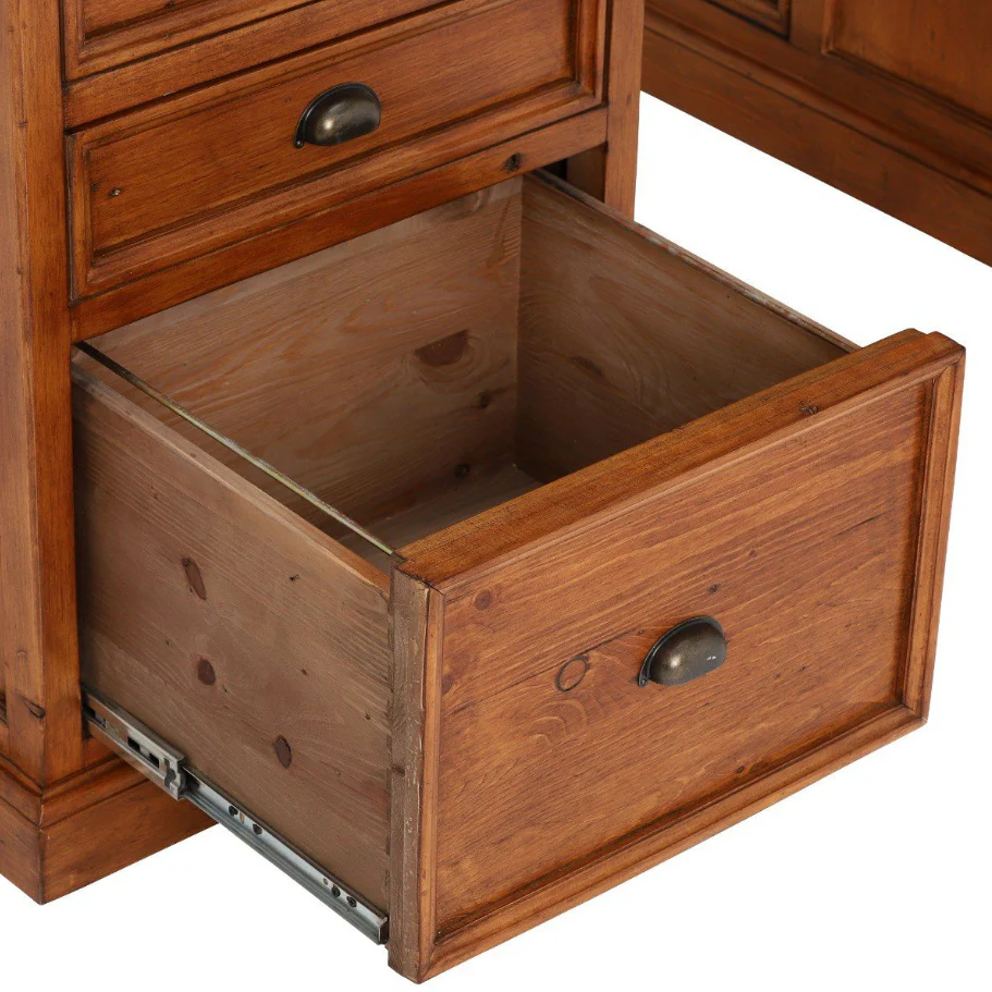Oxford Light Pine Small Single Pedestal Desk - Image 5