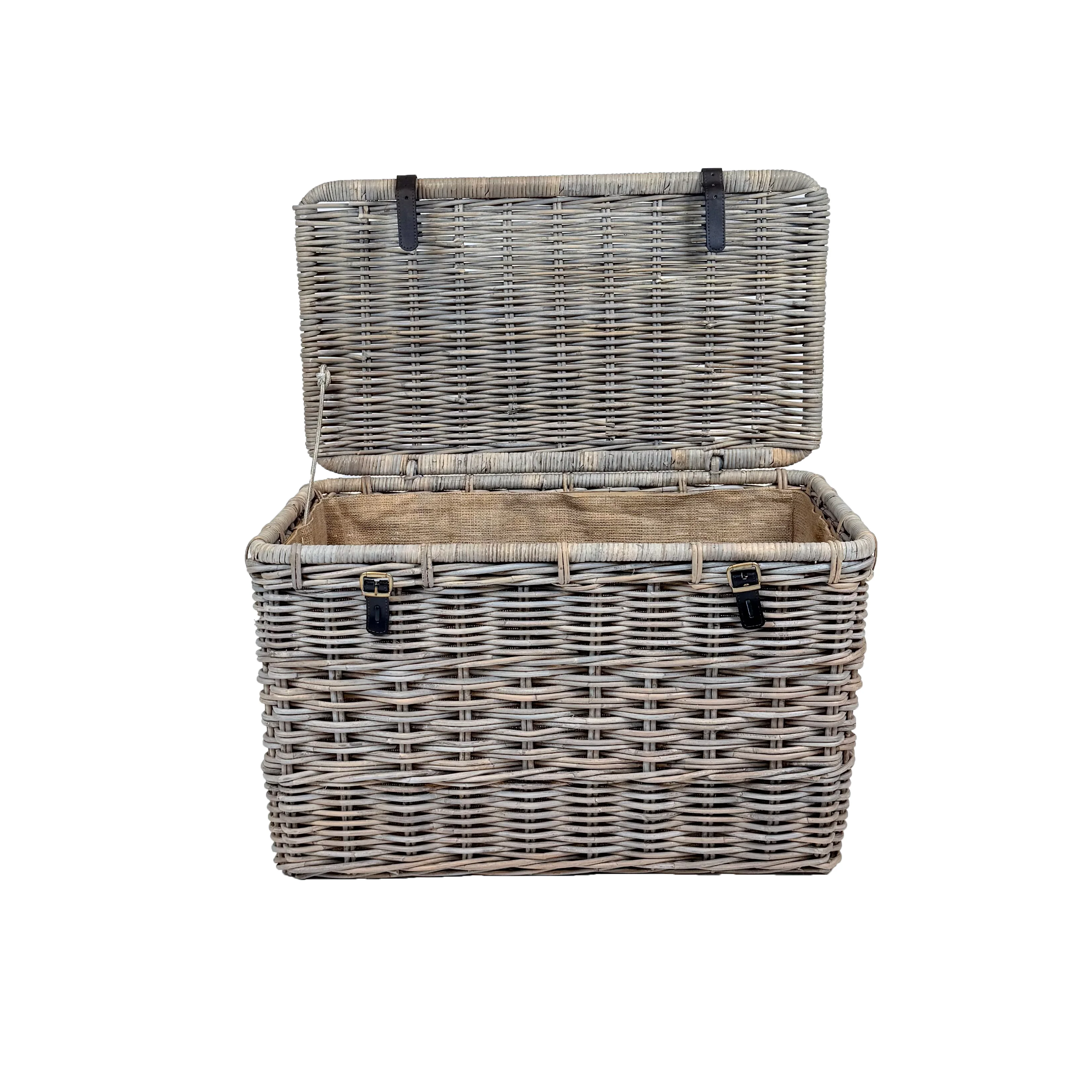 Rectangular Twin Rattan Storage Trunk | Medium - Image 3