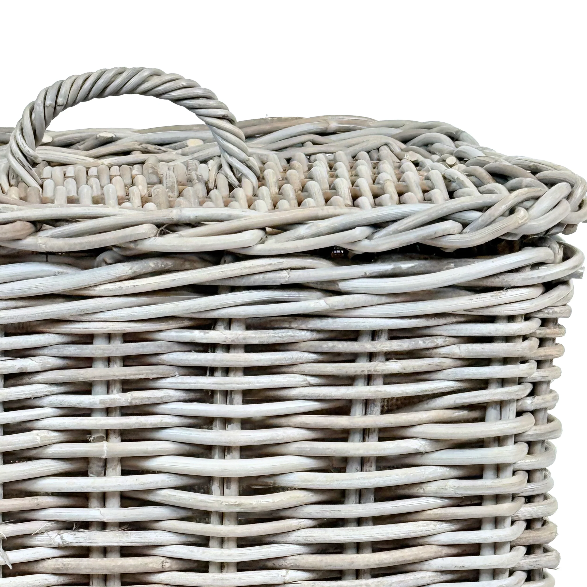 Square Rattan Laundry Basket | Medium - Image 4