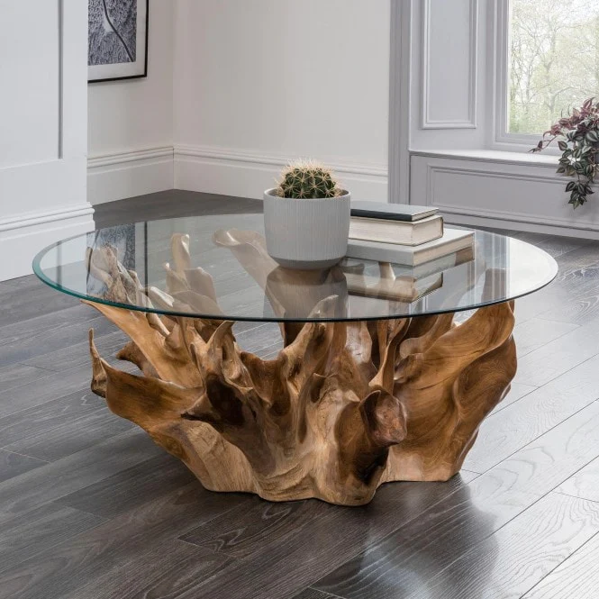 Teak Root Round Coffee Table - Image 3