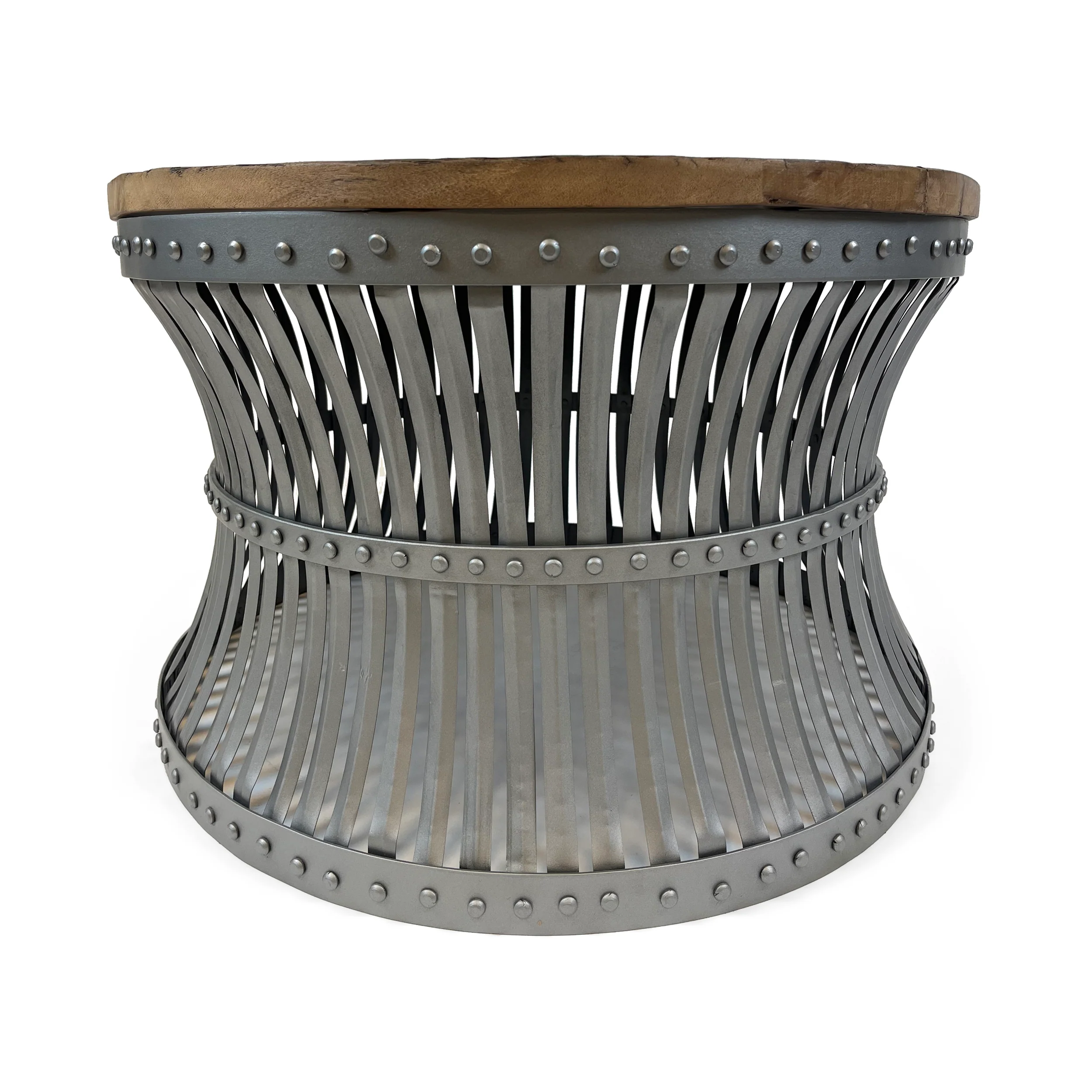 Vishnu Industrial Reclaimed Wood and Iron Coffee Table - Image 2