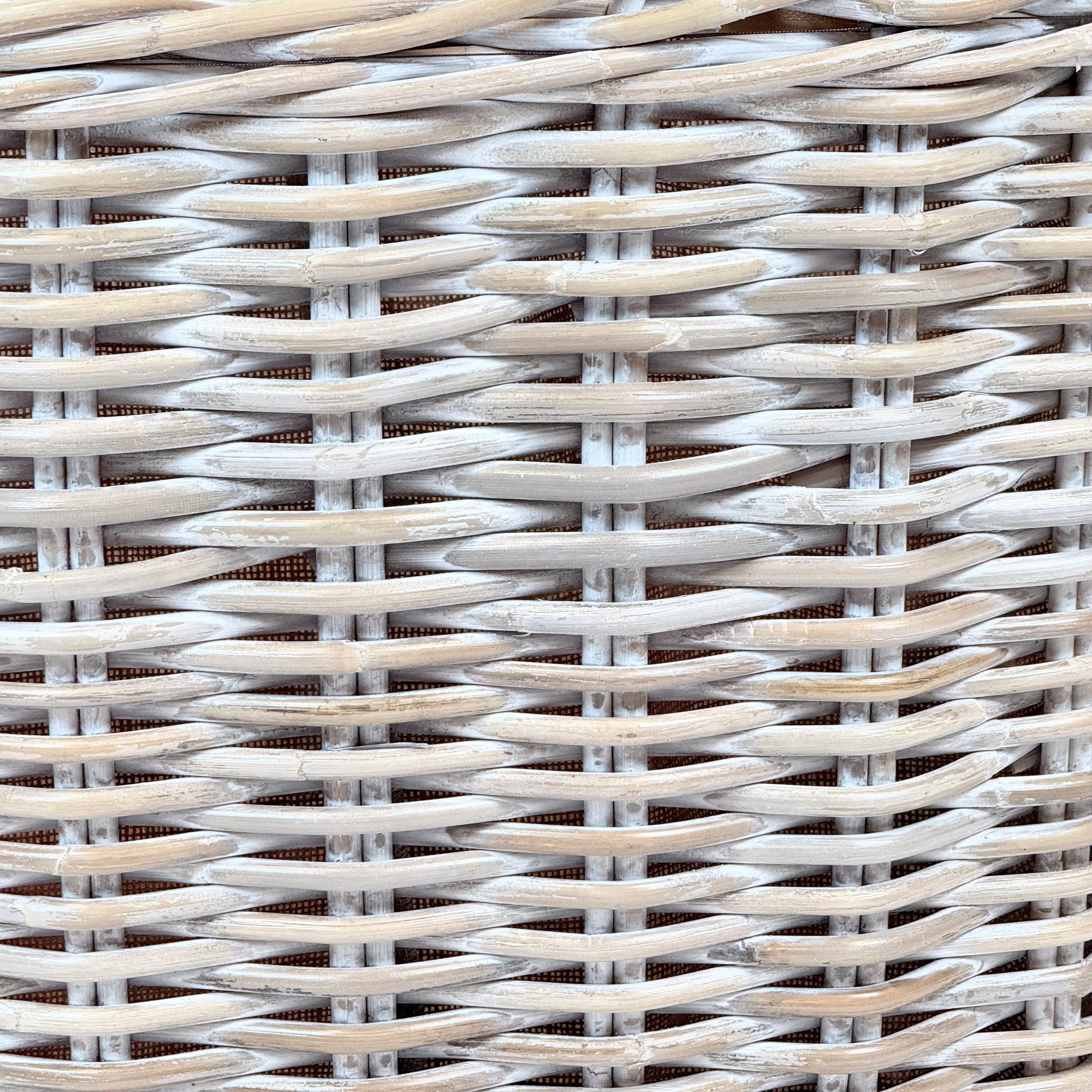 Whitewash Rattan Oval Wicker Storage Basket | Medium - Image 5