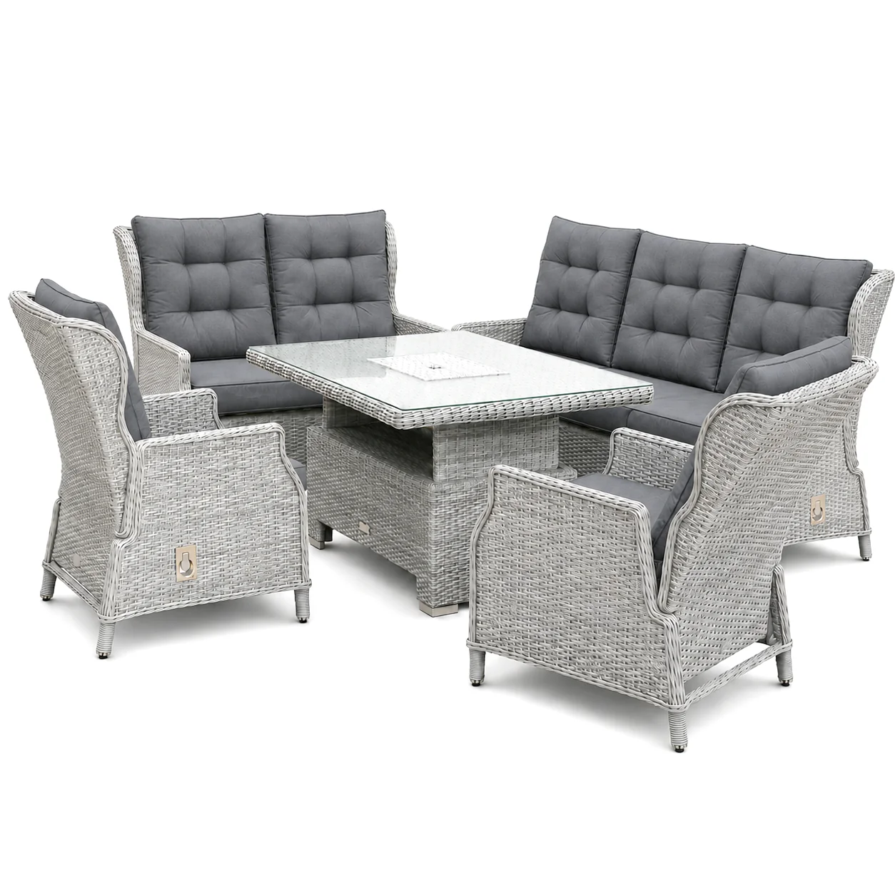 William Garden 5 Piece Reclining Sofa Dining Set with Rising Table & Ice Bucket - Image 16